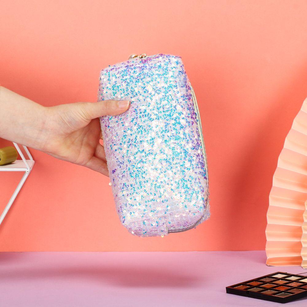 DIACHAVN Túi Đựng Mỹ Phẩm Đính Kim Sa Lấp Lánh Chất Lượng Cao