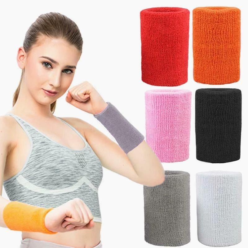 Băng đeo cổ tay thể thao ngoài trời thấm hút mồ hôi bằng cotton nhiều màu sắc tùy chọn