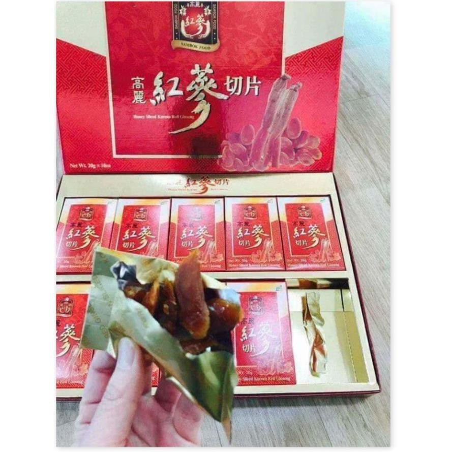 Hồng Sâm thái lát tẩm Mật Ong SAMBOK Hàn Quốc hộp 200g (Honey Sliced Korean Red Ginseng)