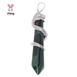 vòng cổ Mặt Đá Malachite Hình Trụ 58x13mm Thời Trang