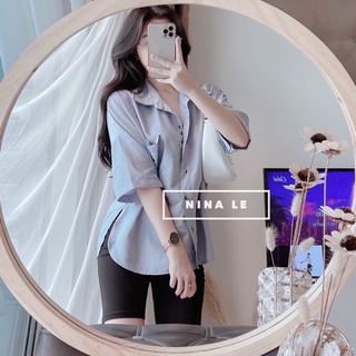 Set áo sơ mi kèm quần legging ngố