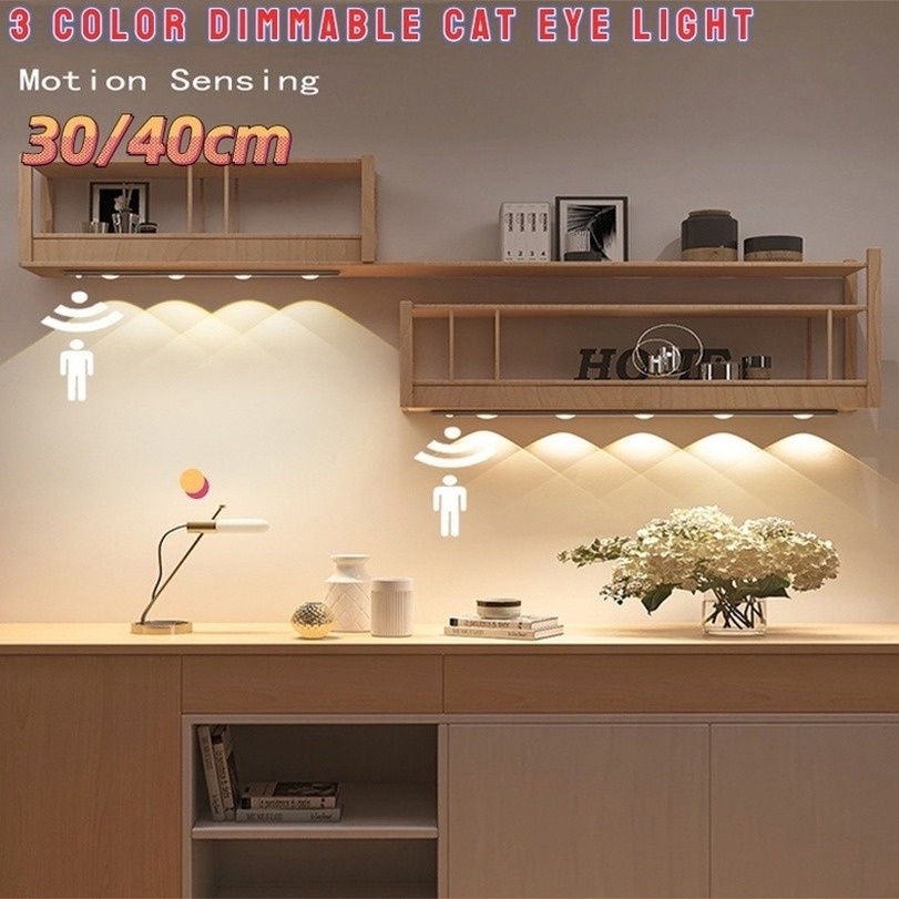 Dải Đèn Led Mắt Mèo Thông Minh 3 Màu Có Thể Sạc Lại Bằng Cổng USB Trang Trí Tủ Quần Áo / Phòng Ngủ / Nhà Bếp