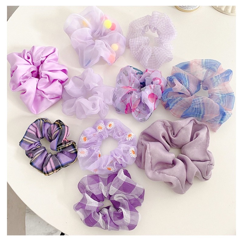 Cột tóc scrunchies Tone tím siêu hot