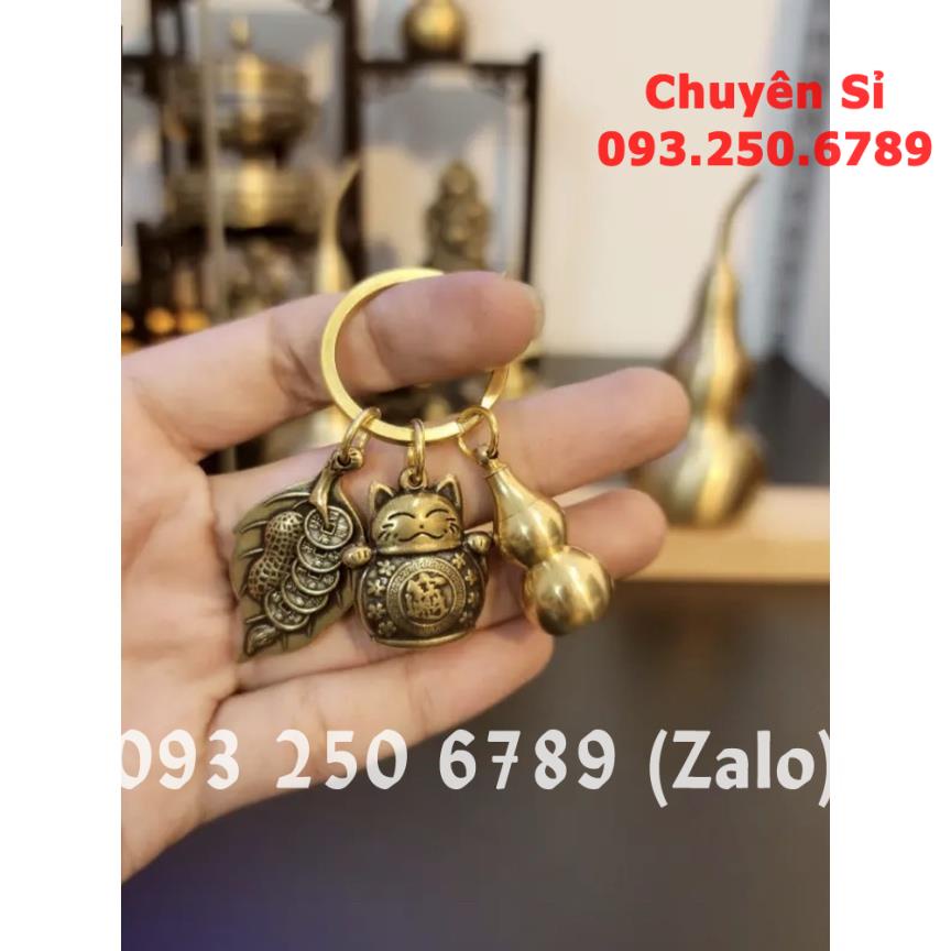 Móc Khóa 12 con Giáp phong thủy BẰNG ĐỒNG THAU , Thu hút tài lộc May Mắn