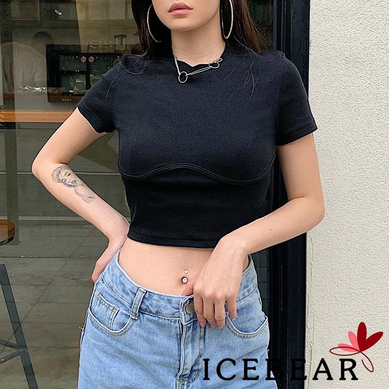 Áo Thun Ngắn Tay Màu Trơn Thanh Lịch Cho Nữ