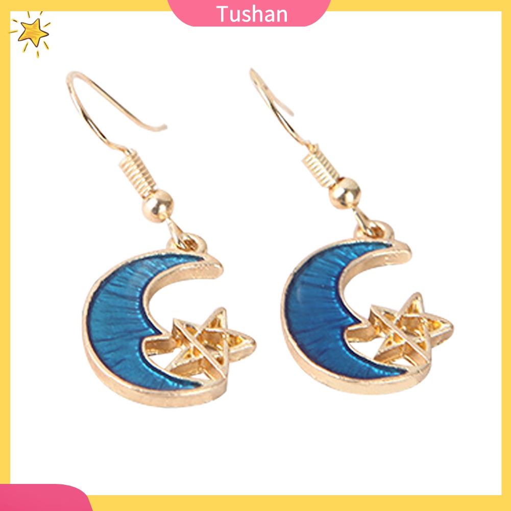 Khuyên tai hình trăng sao phong cách trẻ trung thanh lịch dành cho nữ