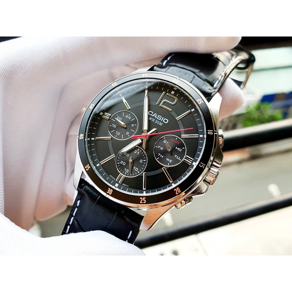 Đồng Hồ Nam Casio Dây Da MTP-1374L-1AV Chính Hãng