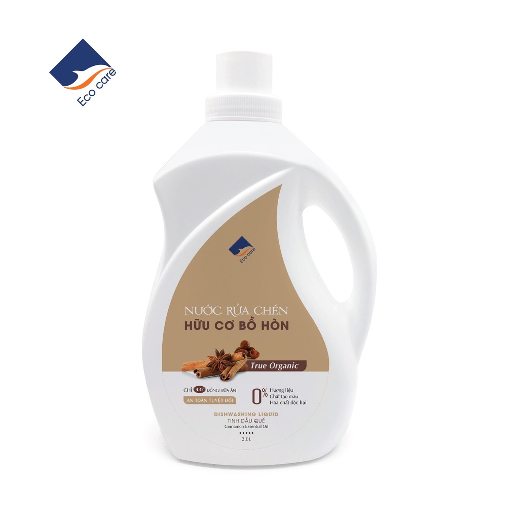 Nước rửa chén hữu cơ Bồ Hòn Ecocare hương Quế 2Lít thương hiệu Ecocare