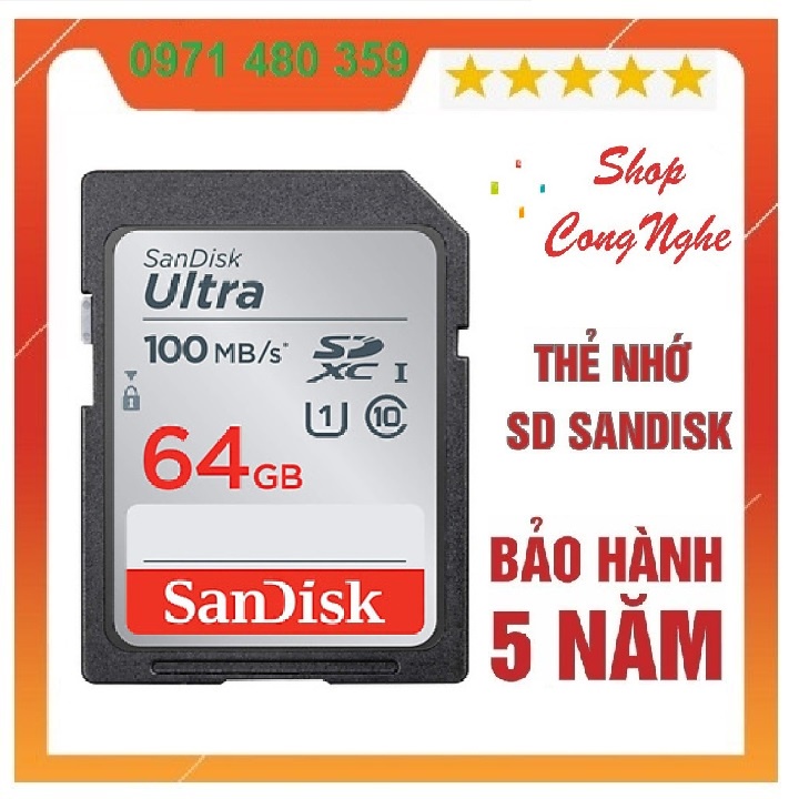Thẻ nhớ SDHC 64GB 32GB SanDisk Ultra Class 10 Upto 100MB/s