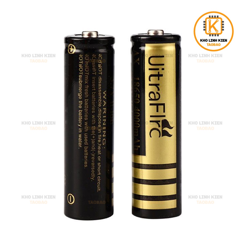 Pin 18650 Utrafire 3.7V dung lượng 1200mah, 4000mah, 4800mah Sạc Lại nhiều lần