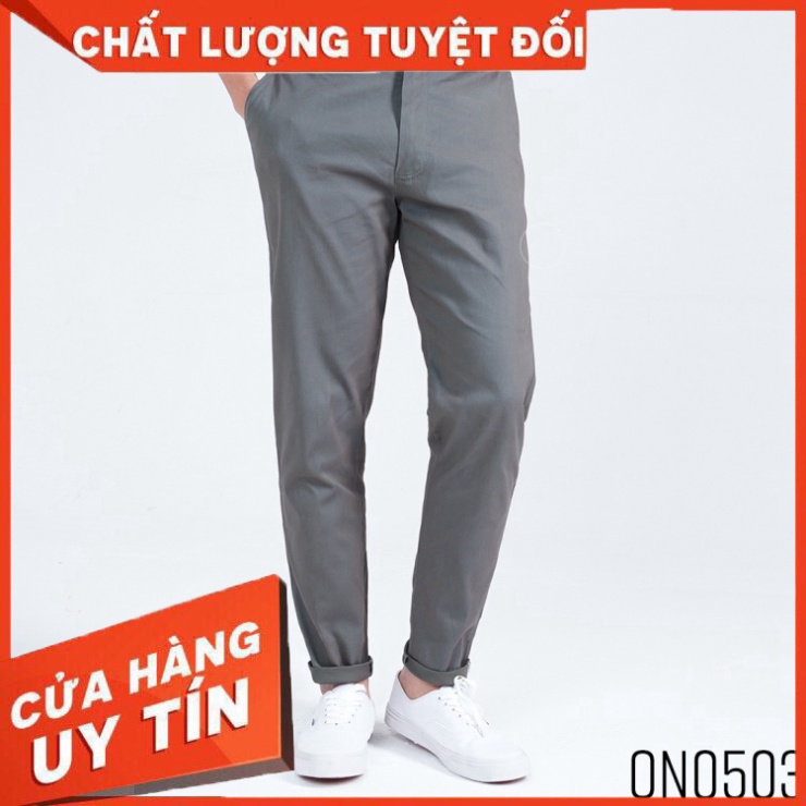 Quần kaki nam basic trơn ROUGH chất kai dày dặn, Co Giãn - Hàng nhập khẩu
