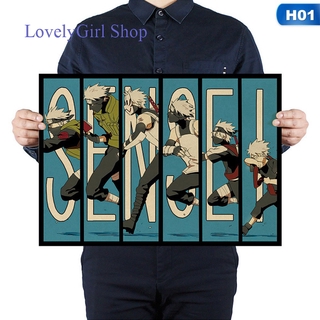 Poster Giấy Kraft Treo Tường Trang Trí In Hình Anime Naruto 51x35.5cm