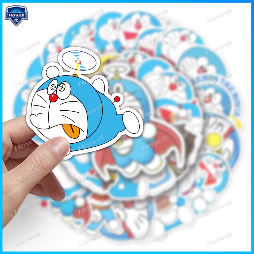 Miếng Dán Hoạt Hình Doraemon Chống Thấm Nước Trang Trí Mũ Bảo Hiểm Xe Mô Tô