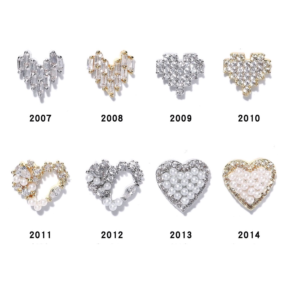 Phụ Kiện Trang Trí Móng Tay Hình Trái Tim 3D Xinh Xắn|Với Ngọc Trai|Phụ Kiện Trang Trí Móng Tay Đính Đá Lấp Lánh Thời Trang