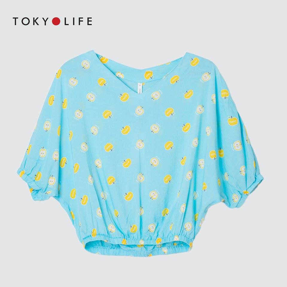 Áo sơ mi lanh Nữ TOKYOLIFE họa tiết dễ thương ngắn tay I935-099E | BigBuy360 - bigbuy360.vn