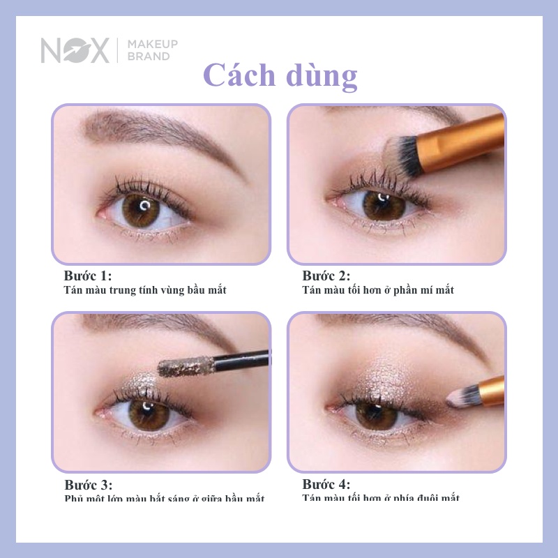 Bảng phấn mắt tích hợp phần má hồng NOX thiết kế 2 trong 1 lâu trôi 10 màu 13.8g | BigBuy360 - bigbuy360.vn