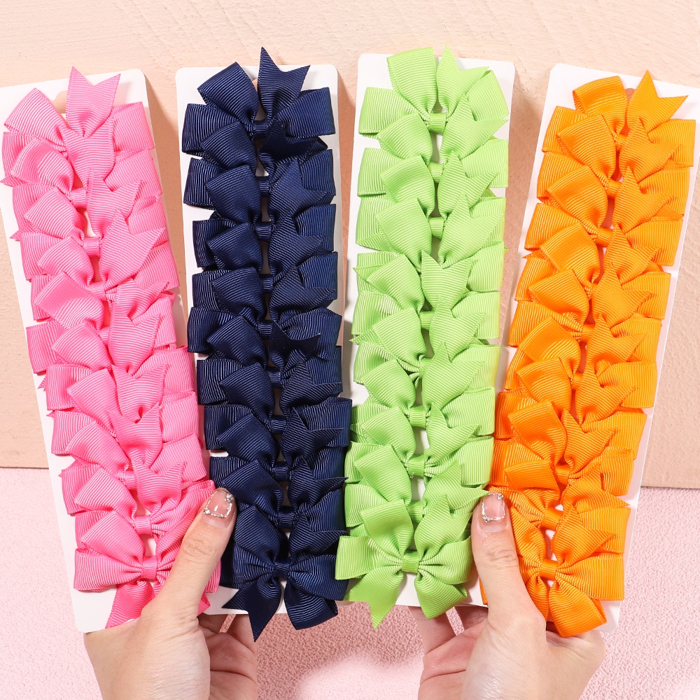 KIDSBOWS Set 10 Kẹp Tóc Nơ Nhiều Màu Sắc Cho Bé Gái