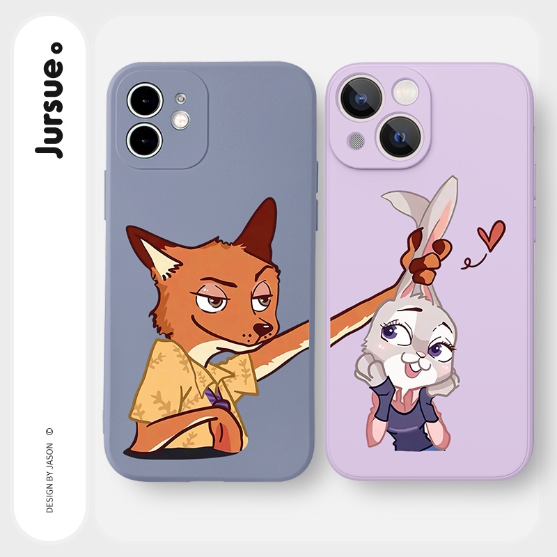 Ốp lưng JURSUE hoạt hình cặp đôi dễ thương đẹp cho iPhone 13 12 11 Pro Max SE 2020 X XR XS 8 7 ip 6S 6 Plus Y2000