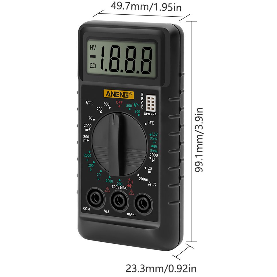 DT-182 Digital Mini Multimeter DC/AC Voltage Current Meter Multitester