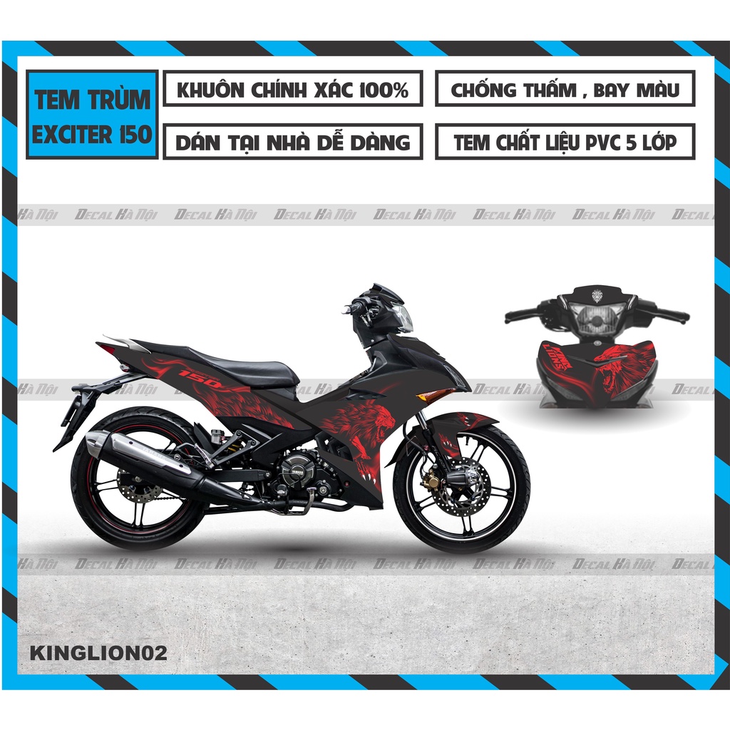 TEM TRÙM EXCITER 150 ( MẪU KING LION ) NHIỀU MÀU SẮC LỰA CHỌN
