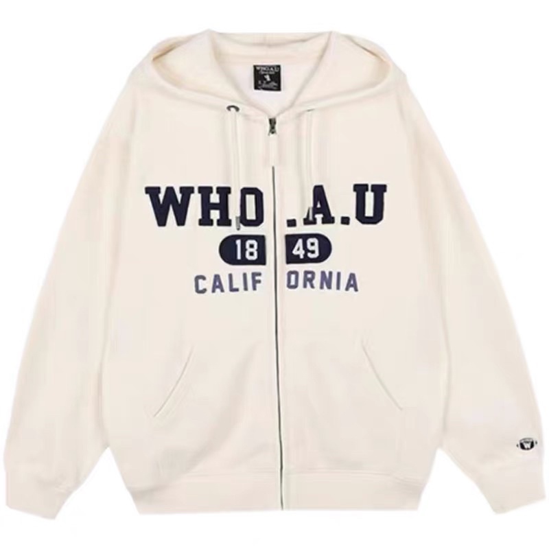 Áo Khoác Nỉ Hoodie Zip WHO Form Rộng Nam Nữ Unisex