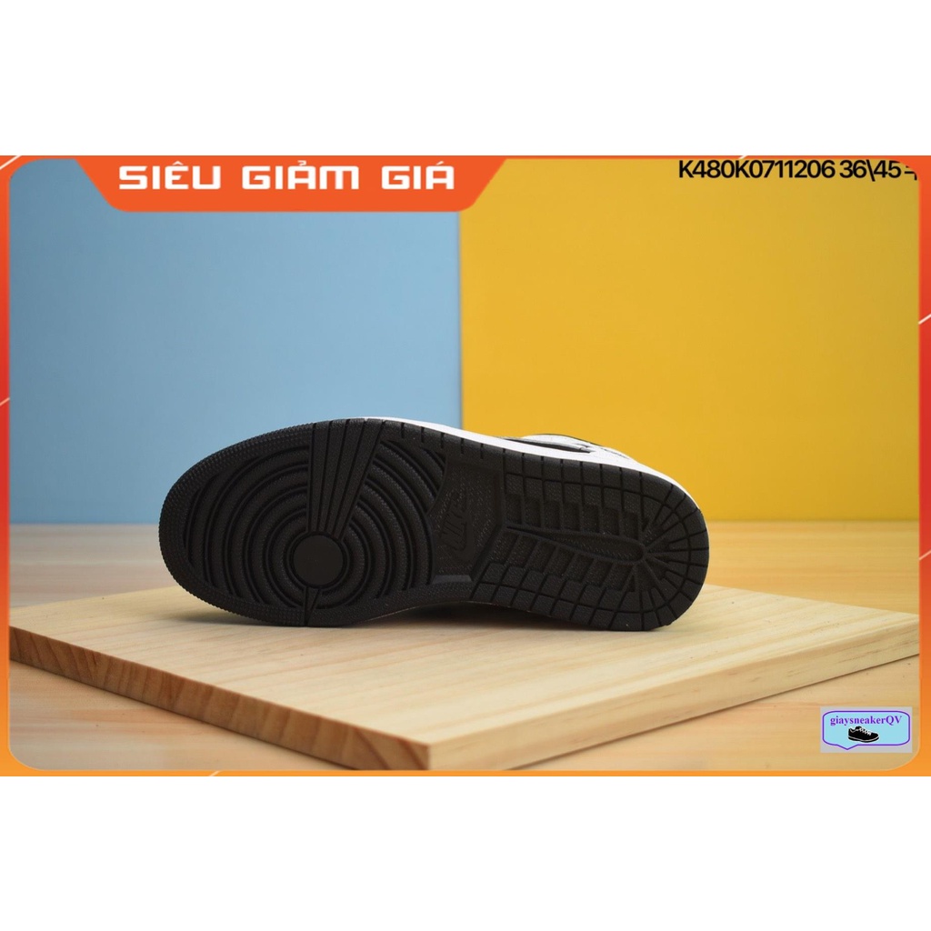 Giày thể thao nam nữ Air Jordan 1 Mid White Black xu hướng thời trang hot hit, năng động