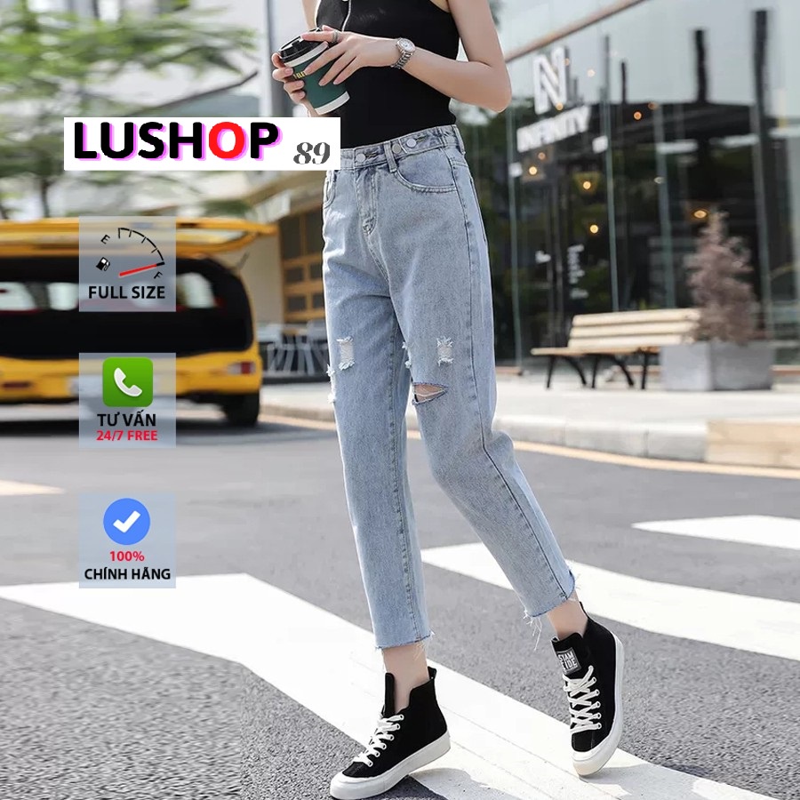 Quần bò baggy nữ quần jean baggy nữ quần jeans nữ lưng cao cạp cao quần nữ đẹp 3 size S M L  QT16 lushop89 | BigBuy360 - bigbuy360.vn