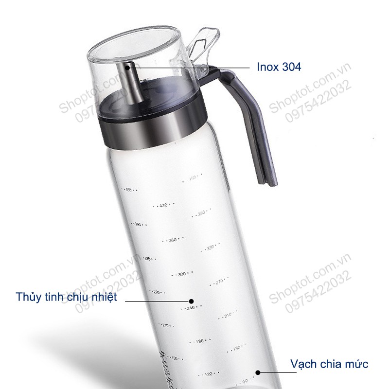 BÌNH ĐỰNG NƯỚC MẮM, DẤM, DẦU ĂN VÀ GIA VỊ KHÁC  BẰNG THỦY TINH CÓ NẮP ĐẠY THÔNG MINH