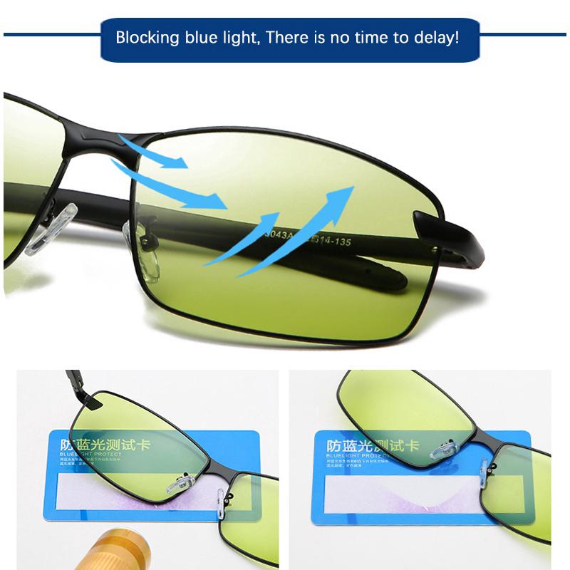 Transition Photochromic Gaming Glasses Polarized SunGlasses Filter Computer Blocking Anti Blue Light Eyestrain Women Men