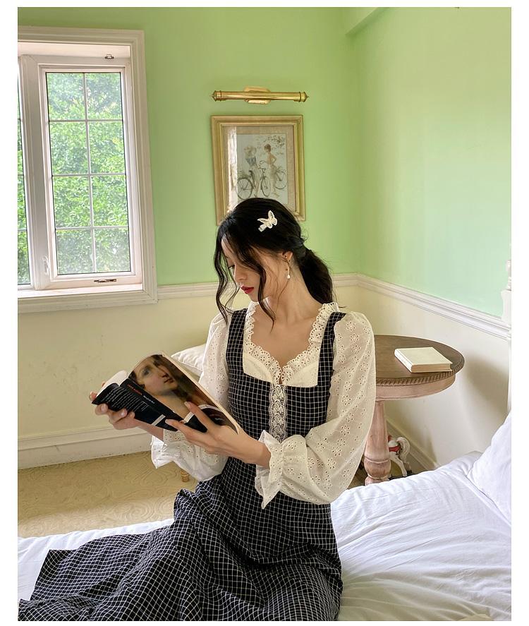 Đầm Công Chúa Maxi Tay Dài Phối Ren Hoạ Tiết Thêu Thời Trang Mùa Hè Cho Nữ | BigBuy360 - bigbuy360.vn