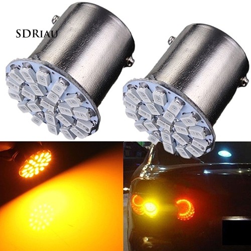 Bộ 2 đèn LED báo hiệu màu vàng 1156 1206 SMD 12V gắn đuôi xe ô tô