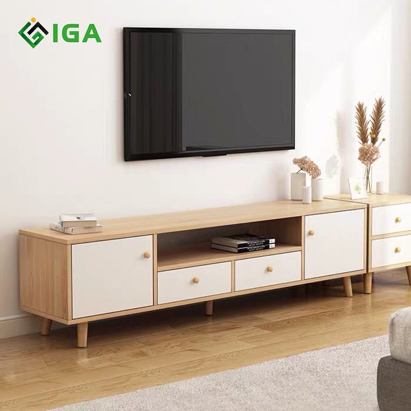 Kệ Tivi Để Sàn 2 Cánh Mở Kết Hợp 2 Ngăn Kéo GP122 Thương Hiệu IGA