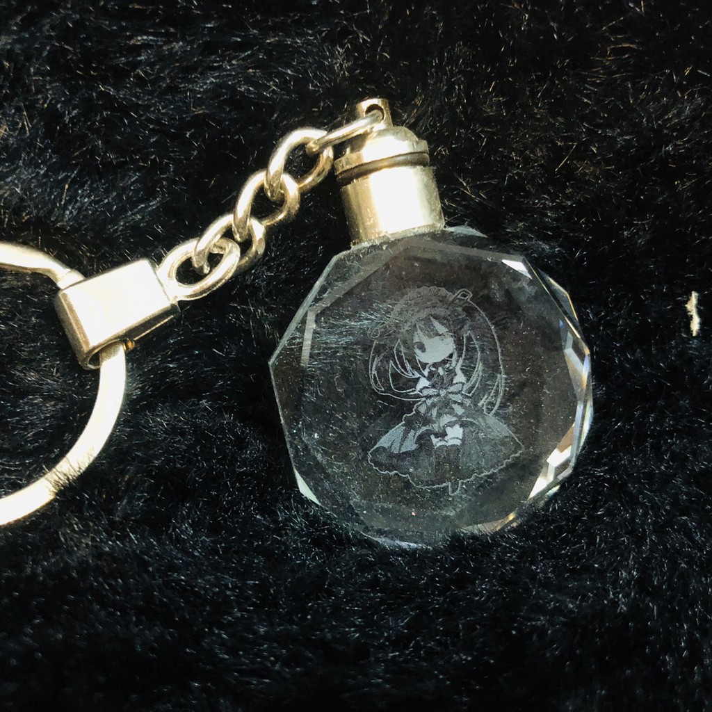 (new) Móc khóa phát sáng Date a live thủy tinh pha lê anime chibi quà tặng xinh xắn dễ thương