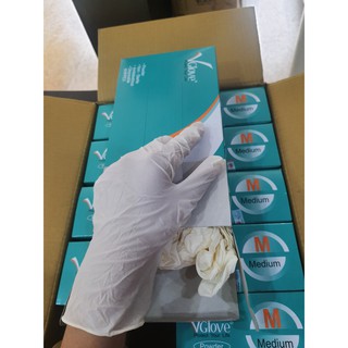 GĂNG TAY Y TẾ CÓ BỘT VGLOVE HÀNG SẴN- HỘP 100 CHIẾC