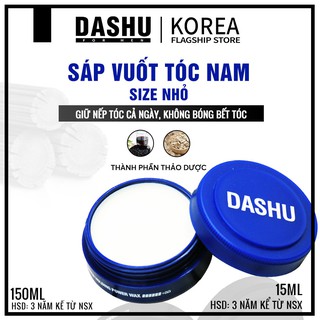 Wax hair Clay size mini Dashu for men ultra holding power 15ml Made in Korea, sáp vuốt tóc cao siêu vào nếp cho tóc ngắn