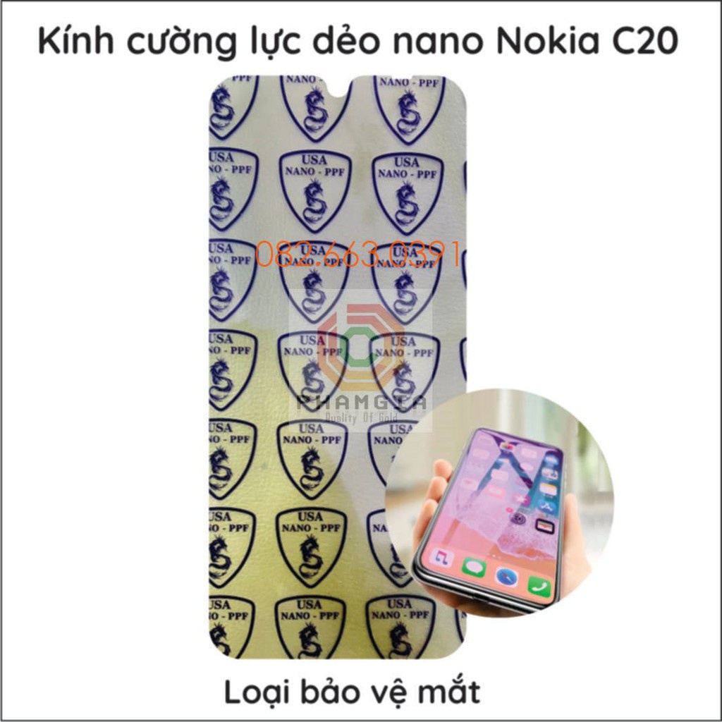 Dán cường lực Nokia C20/ C30 trong suốt, nano dẻo siêu bền, độ cường lực 9H+