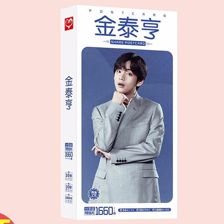 Postcard thành viên BTS JIN JIMIN V JUNGKOOK SUGA JIN RM hộp ảnh bộ ảnh có ảnh dán sticker lomo bưu thiếp