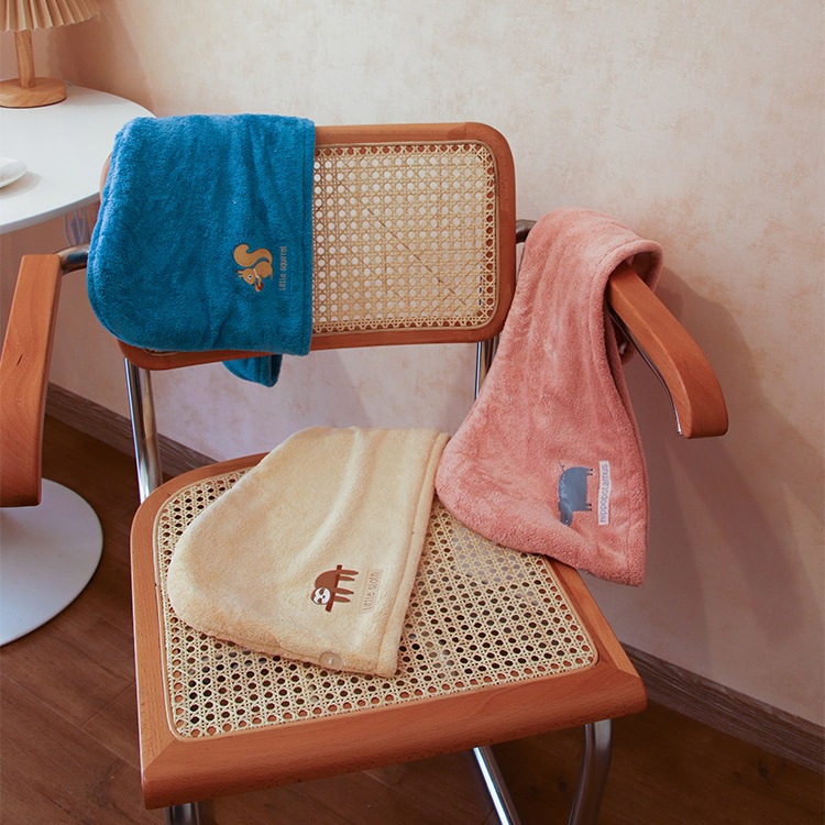 [FREESHIP❤️] Khăn gội đầu, quấn đầu loại dày 2 lớp - Khăn quấn ủ lau khô tóc mẫu hoạt hình 25*65cm