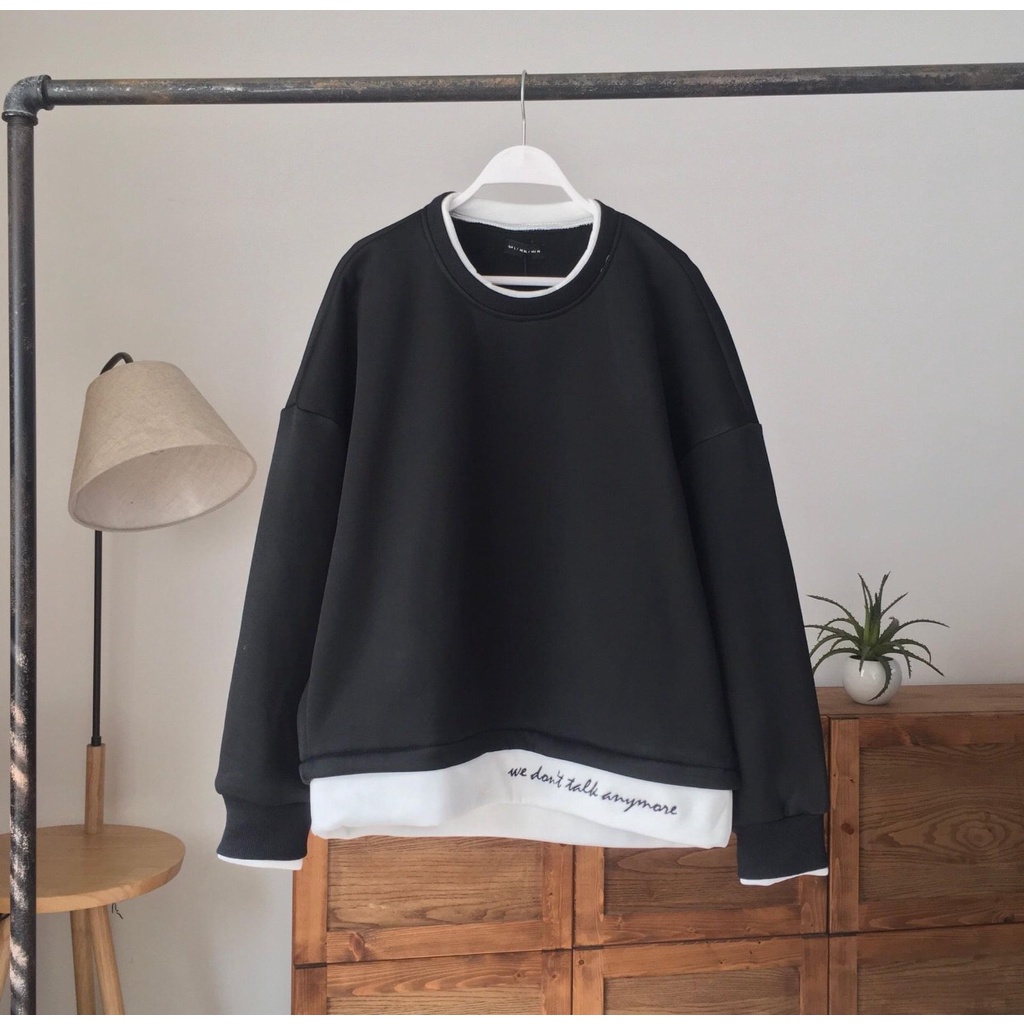 Áo nỉ cổ tròn Sweater anymore - Áo nỉ bông chui đầu Unisex Hàn Quốc Jiang Store