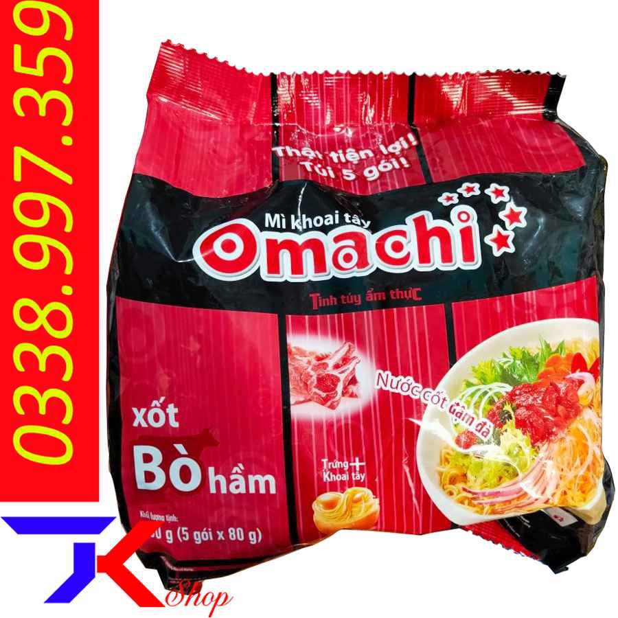 Mì khoai tây Omachi Xốt bò hầm Túi 5 Gói