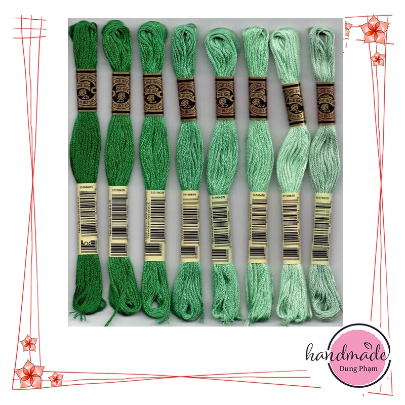 Giá 1k6/ tép🌿SET 8 TÉP CHỈ THÊU - MÀU NHƯ HÌNH - Chỉ thêu tranh chữ thập COTTON CXC / MS 09