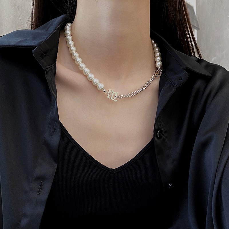 vòng cổ choker nữ chuỗi hạt nhân tạo cá tính phong cách Hàn Quốc