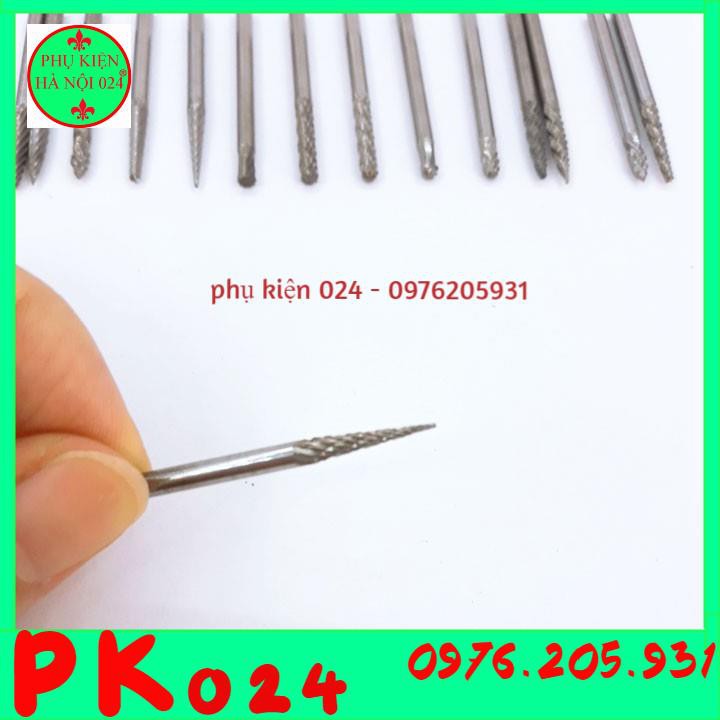 Bộ Mũi Doa Mài Hợp Kim Dùng Mài Kim Loại Và Gỗ 3x3mm