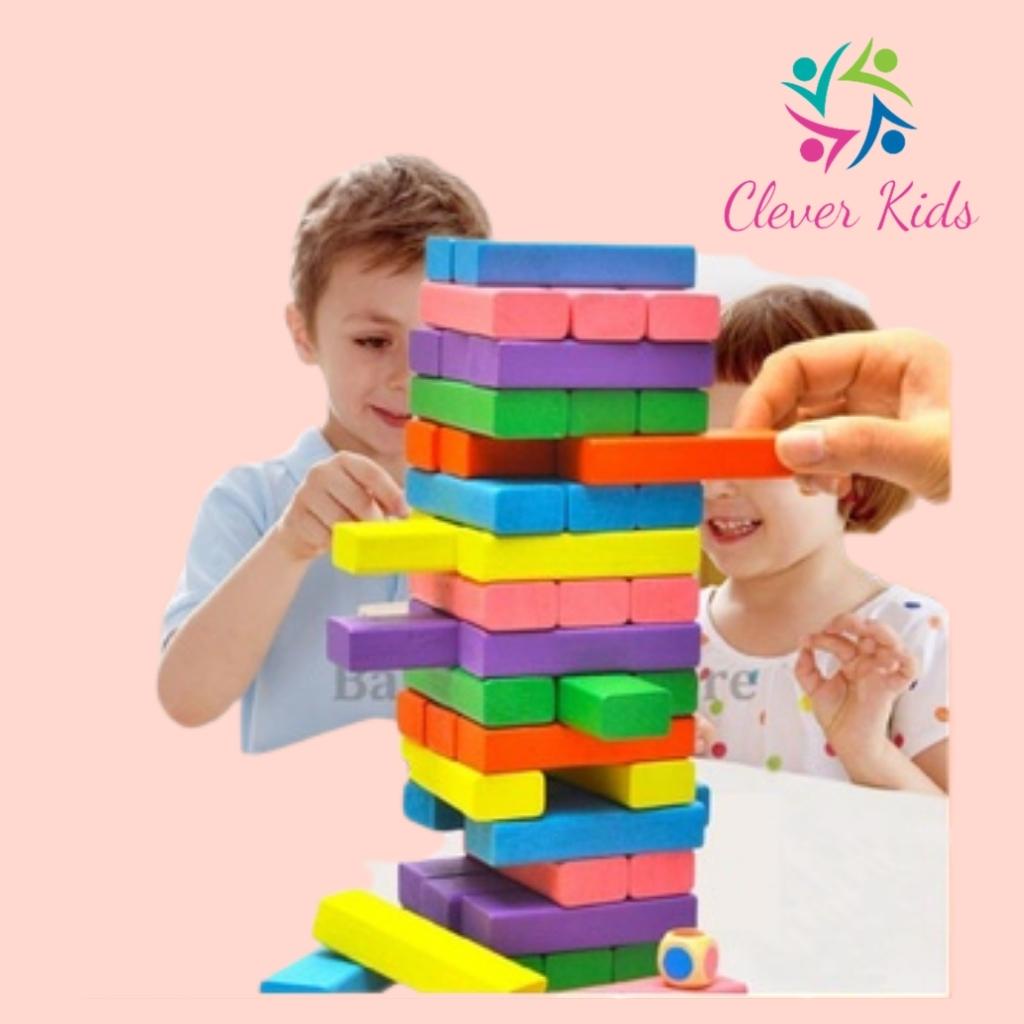Đồ chơi rút gỗ màu 48 thanh loại lớn - domino màu cho bé tăng khả năng tập trung ghi nhớ