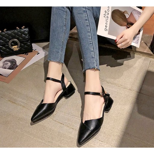 [SẴN 37 36 đen] Giày búp bê mũi nhọn đế 5cm Hàn Quốc | BigBuy360 - bigbuy360.vn