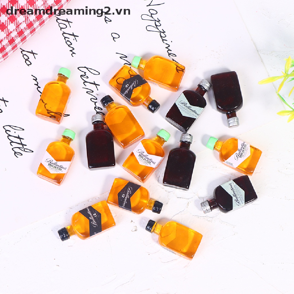 Bộ 5 Mô Hình Chai Rượu mini Tỉ Lệ 1 / 12 Dùng Để Trang Trí Nhà Búp Bê