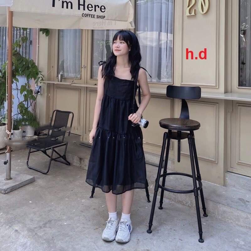 Váy dây buộc nơ vai HD12