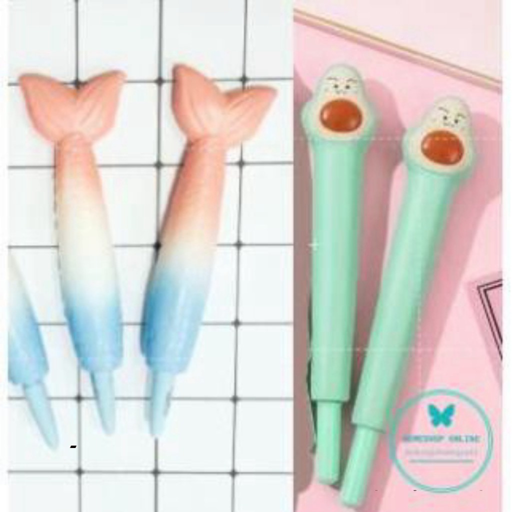 Bút squishy bút bóp hình thú bơ viết dễ thương đa dạng mẫu tha hồ lựa chọn Hàng bán shop siêu đẹp