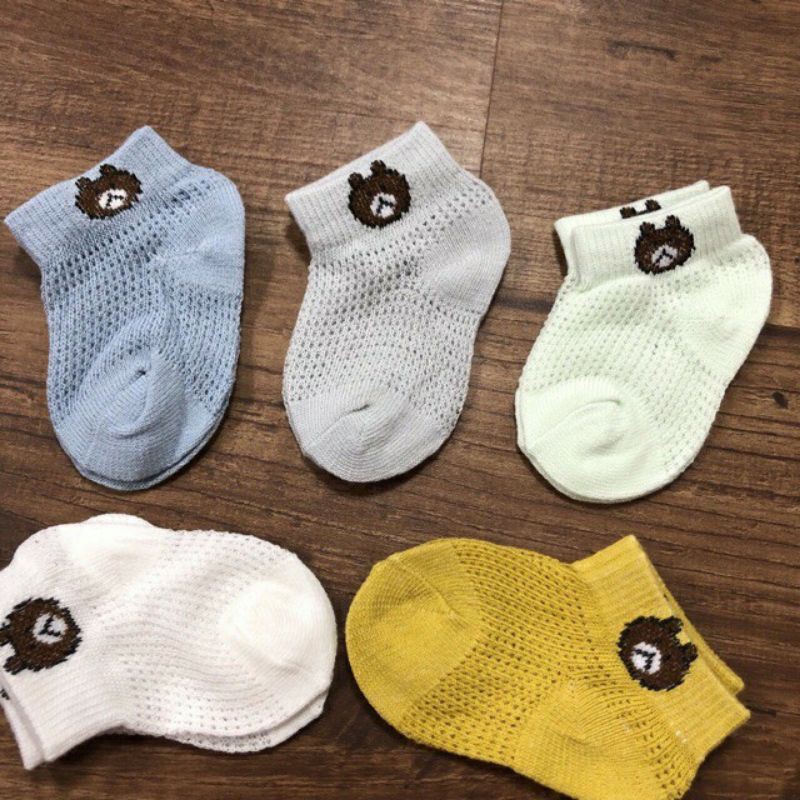 Set 5 đôi tất lưới điều hoà cho bé trai gái sơ sinh_3 tuổi