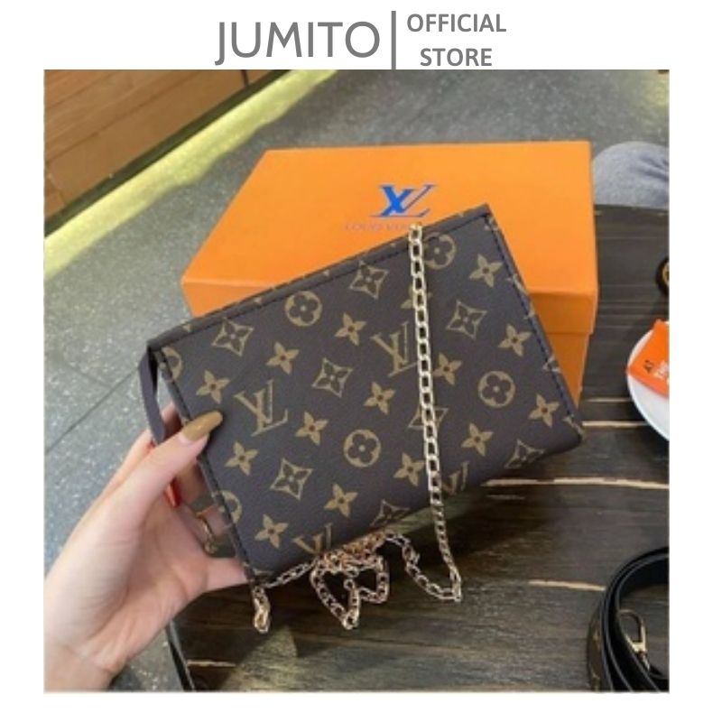 Túi xách nữ 2 in 1 Eo Vì đeo chéo đeo vai dây xích dây da thời trang JUMITO AA2058